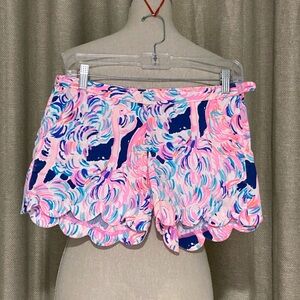 Lilly Pulitzer Magnolia Pink Pelican Head in the Sand shorts Sz 0 #13045